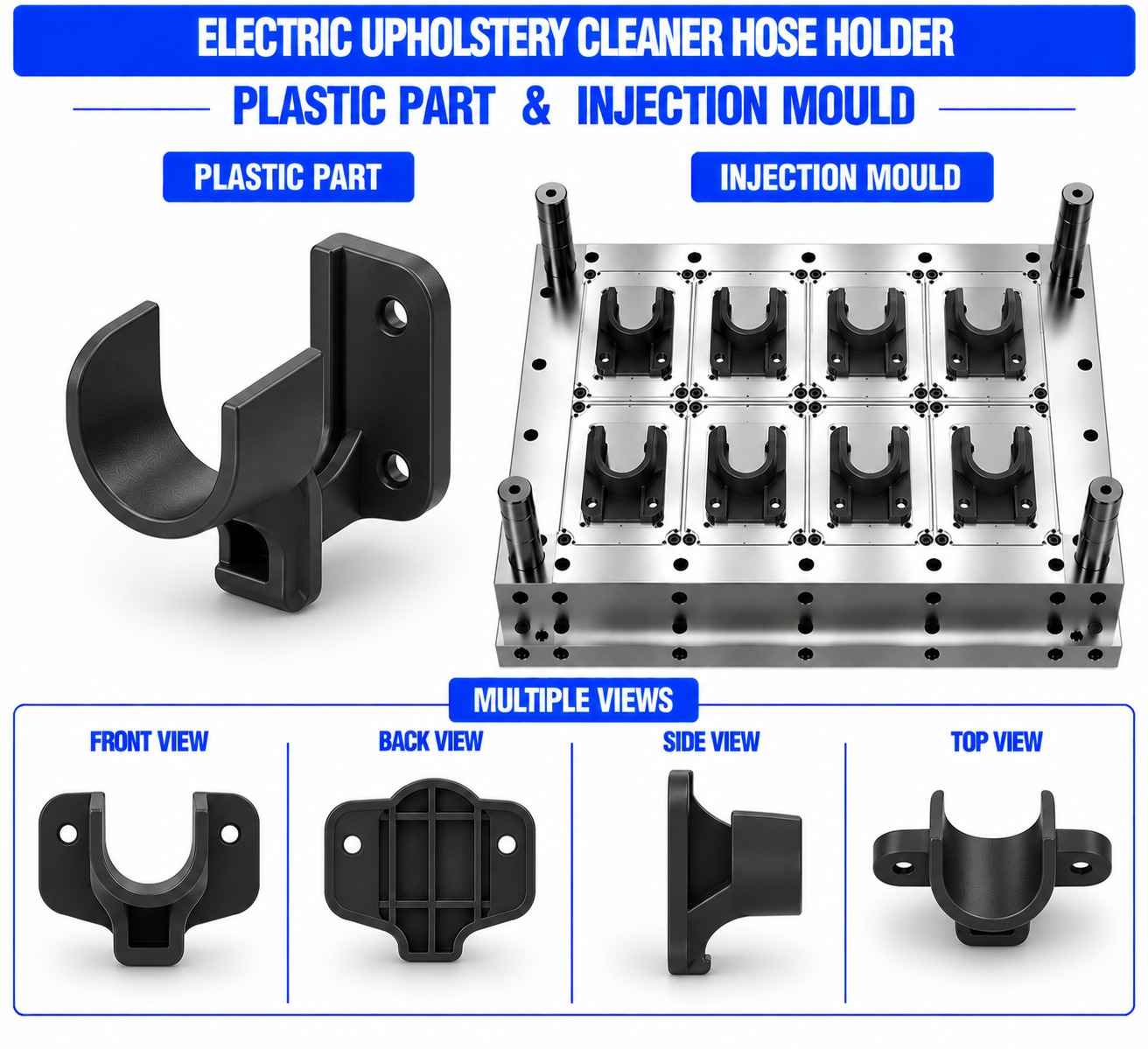 Electric Upholstery Cleaner Plastic Hose Holder Mould and Moulding Service